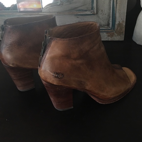 Leather open toe boots