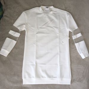 Sweatshirt Dress with Mesh Detailing