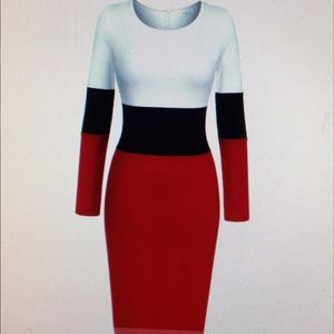 📍Women's Slim Fit Tri Color Dress📍