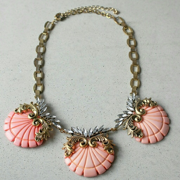 Pink shell new antique beach statement necklace - Picture 1 of 4