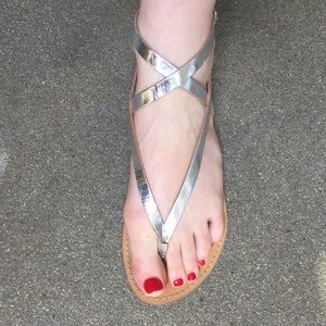 ZARA silver gladiator sandals