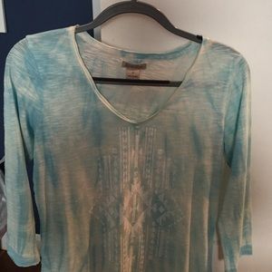 Lucky tie dye 3/4 sleeve shirt