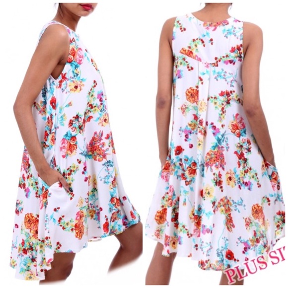 LAST ONE!đPlus Floral A-line dress - Picture 2 of 3