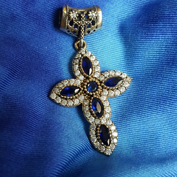 Vintage Jewelry - Sapphire Cross