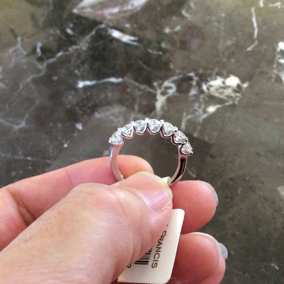 Swarovski Zirconia Platinum overlay Sterling Ring - Picture 3 of 5