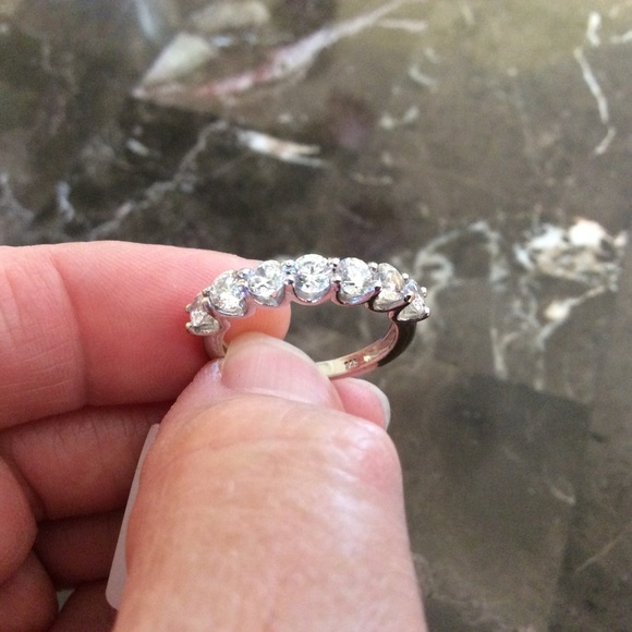 Swarovski Zirconia Platinum overlay Sterling Ring - Picture 1 of 5