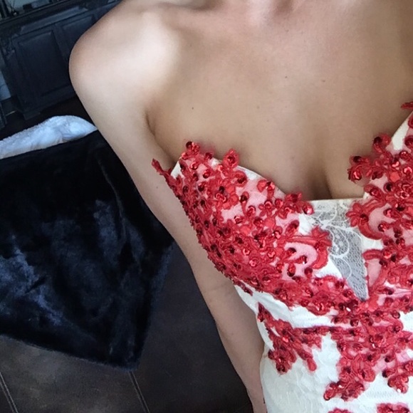 Beautiful red prom dress with a train! - Picture 6 of 7