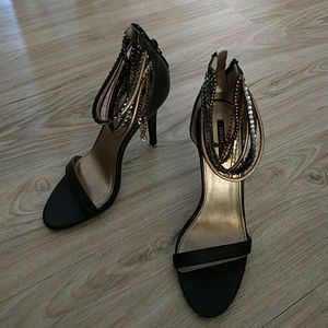 Forever 21 black strappy heels size 8