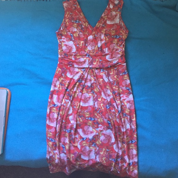Vera Wang Watercolor Print Dress