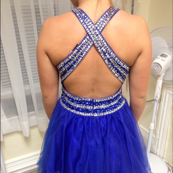 Short blue prom dress