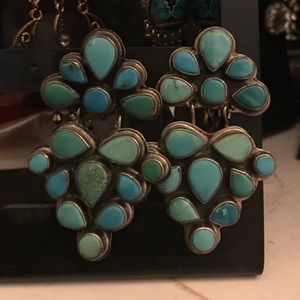 Turquoise earrings.