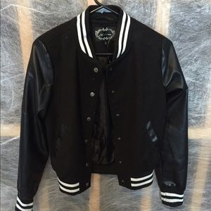 Black letterman style jacket