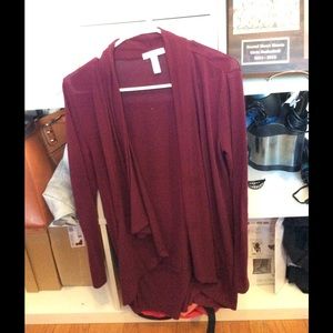 Long maroon cardigan