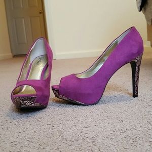 Fuschia and Snakeskin 5inch Heels