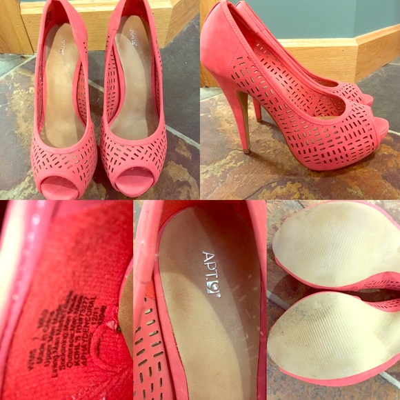 Apt. 9 Coral Cutout Peep Toes