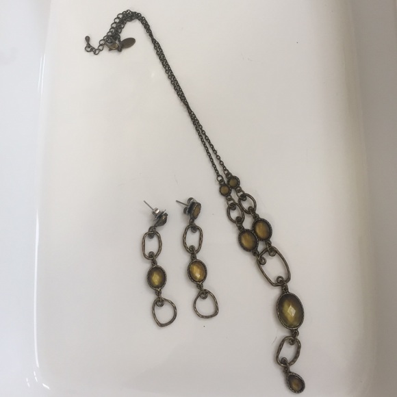 CLOSET CLEAROUT! Lia Sophia aged gold necklace set