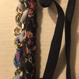 Two floral elastic headbands.