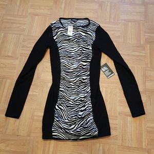 Express dress zebra print color Block