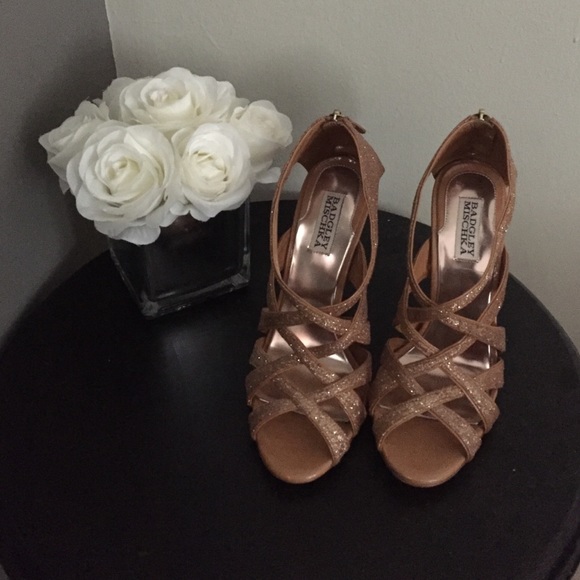 Rose gold glitter Badgley Mishka pumps! Worn once!
