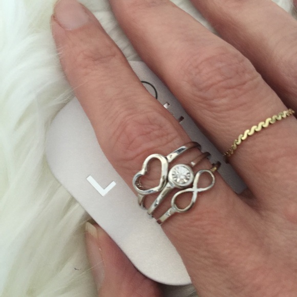 Set of 3 rings/heart/infinity/crystal. Price firm - Picture 2 of 4