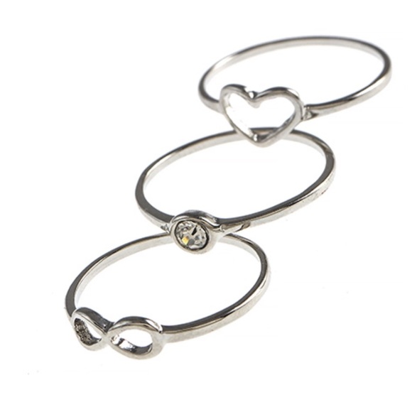 Set of 3 rings/heart/infinity/crystal. Price firm - Picture 4 of 4