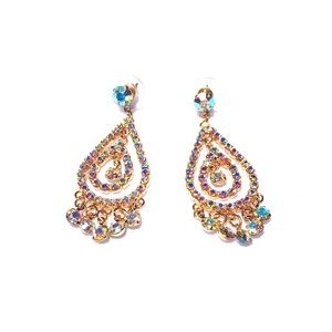 Austrian crystals gold earrings
