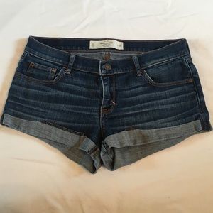 Dark washed jean shorts