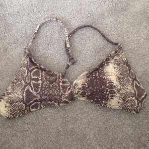 RVCA snake skin print bikini top
