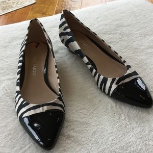 Animal print flats with black toe