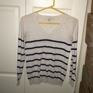 Striped sweater v-neck navy