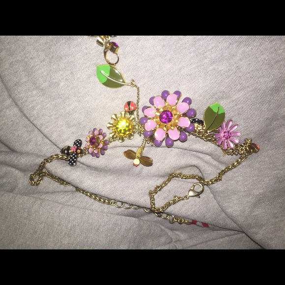 Betsey Johnson flower bug necklace