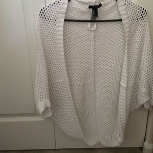 Beachy shaw white netting cardigan