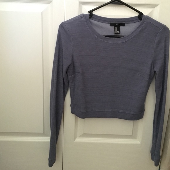 Long sleeve crop top blue navy