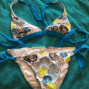 Split bathing suit. Large top and bottom.