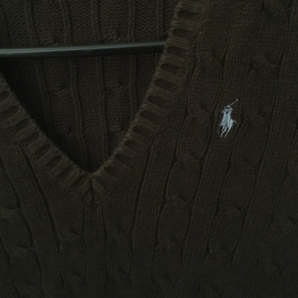 Brown v-neck sweater