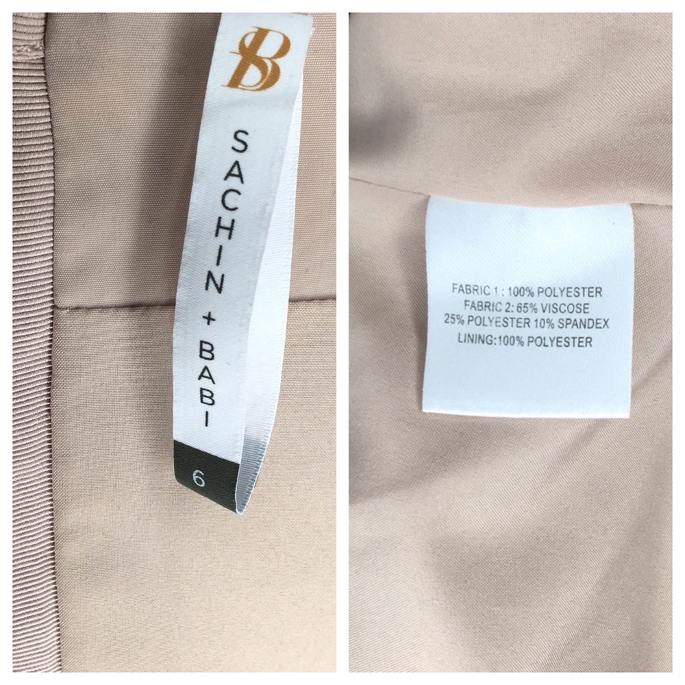 SACHIN & BABI YELLOW BEIGE COLOR BLOCK DRESS - Picture 3 of 7