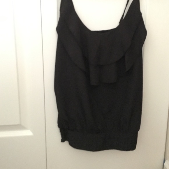 Black silk tank top