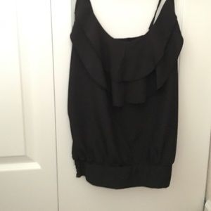 Black silk tank top