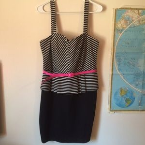🔴 NWT Charlotte Russe Striped Peplum Dress