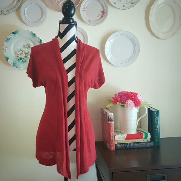 Burnt Orange Short Sleeve Cardigan