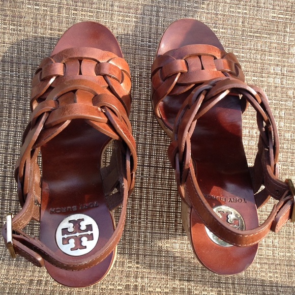 Tory Burch Shoes - Tory Burch brown leather braided wedges