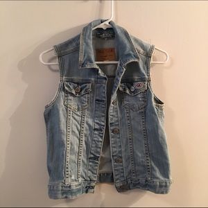 Hollister Light Wash Denim Vest