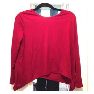 Red long sleeve crop top