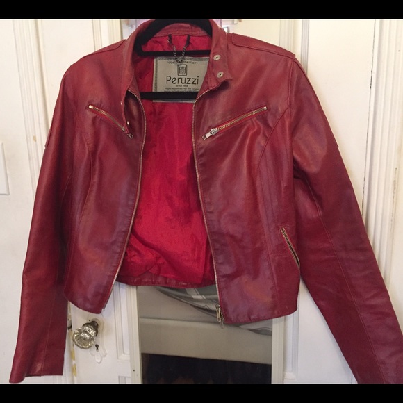 Red leather jacket