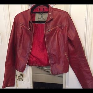 Red leather jacket