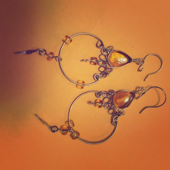 Silver & stones earrings