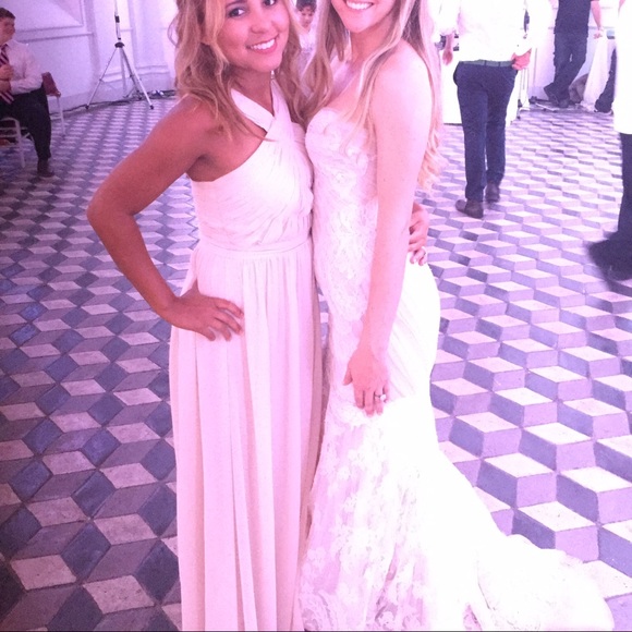 Monique Lhuillier Blush Bridesmaid Dress