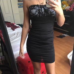 Black Bodycon Dress with Lace