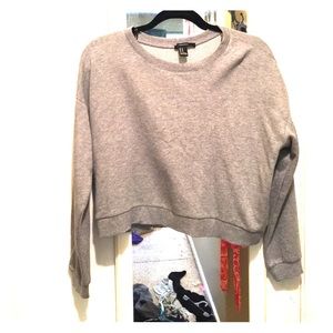 Grey long sleeve crop top