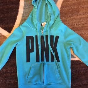 Xs Pink Victoria's Secret zip up hooded sweatshirt